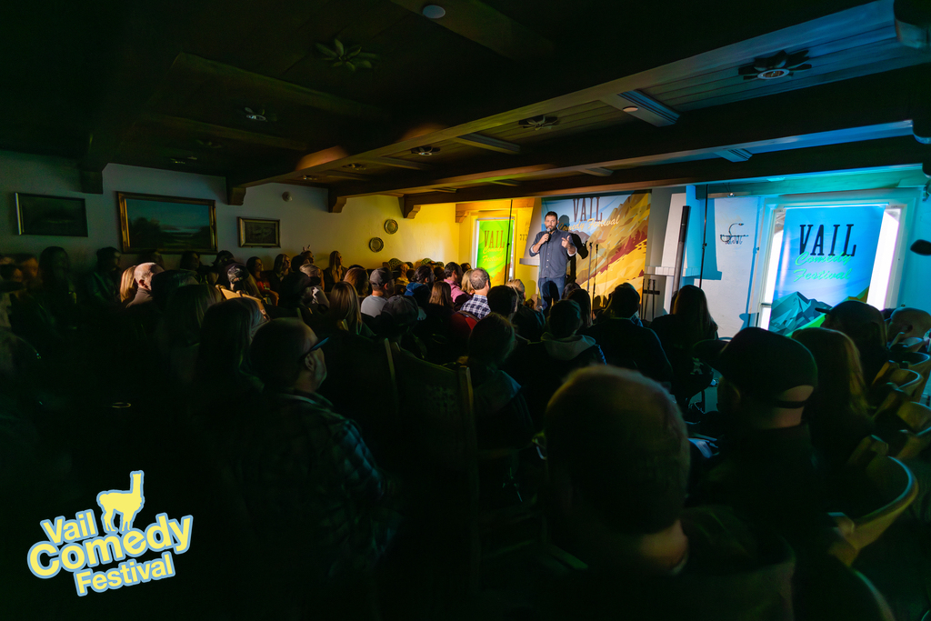 2023 Vail Comedy Festival - Joe Stapleton is on fire in front of a capacity crowd at Christiania Hotel